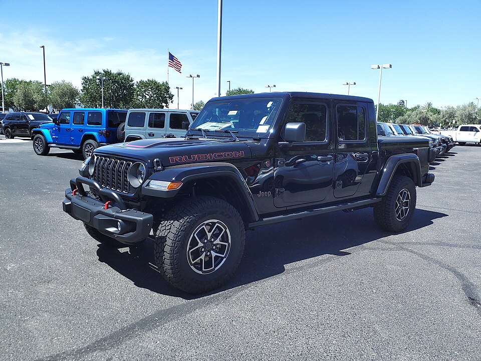 Jeep Gladiator visto de frente em três quartos